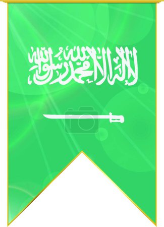 Illustration for Saudi Arabia ribbon flag, web simple illustration - Royalty Free Image