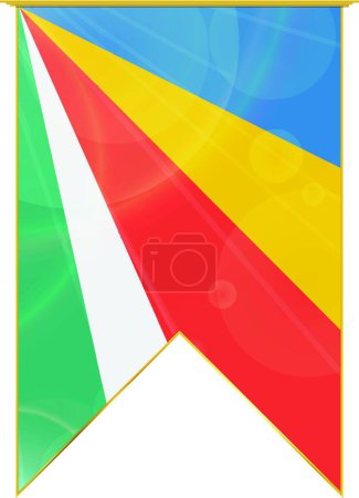 Ilustración de Bandera de cinta de Seychelles, ilustración simple web - Imagen libre de derechos