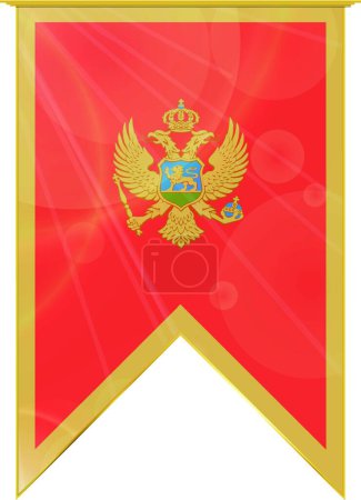 Illustration for Montenegro ribbon flag, web simple illustration - Royalty Free Image