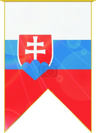 Illustration for Slovakia ribbon flag, web simple illustration - Royalty Free Image