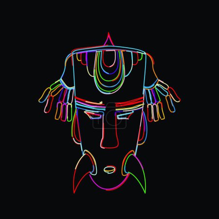 Illustration for Stylized tribal mask, graphic vector illustration - Royalty Free Image