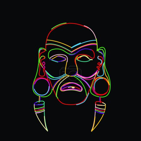 Illustration for Stylized tribal mask 2, graphic vector illustration - Royalty Free Image