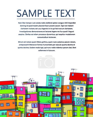 Illustration for Brazilian slum text card, graphic vector illustration - Royalty Free Image