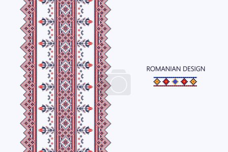 Téléchargez les illustrations : "frontière verticale roumaine "illustration vectorielle graphique - en licence libre de droit