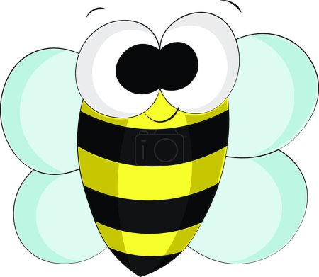 Téléchargez les illustrations : Jolie abeille de dessin animé. Dessiner l'illustration en couleurs - en licence libre de droit