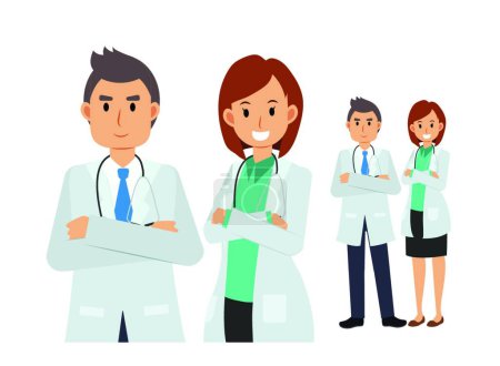 Illustration for "Team of doctor. Male and female doctors." - Royalty Free Image