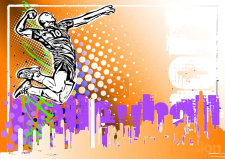 Ilustración de "voleibol jugador cartel fondo" - Imagen libre de derechos