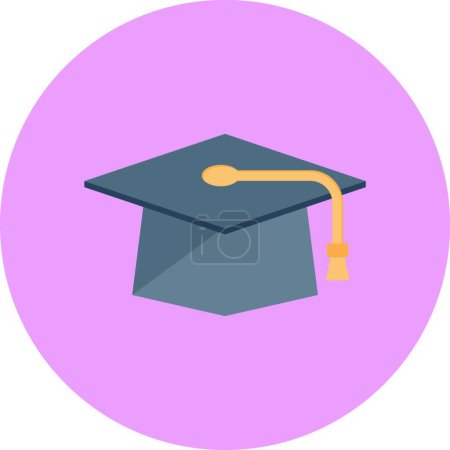 Téléchargez les illustrations : Chapeau de graduation icône vectorielle illustration - en licence libre de droit