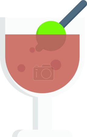 Téléchargez les illustrations : Cocktail alcool, illustration vectorielle simple - en licence libre de droit