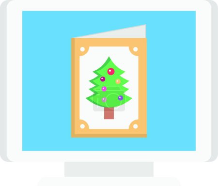 Téléchargez les illustrations : Joyeux Noël carte, illustration vectorielle simple - en licence libre de droit
