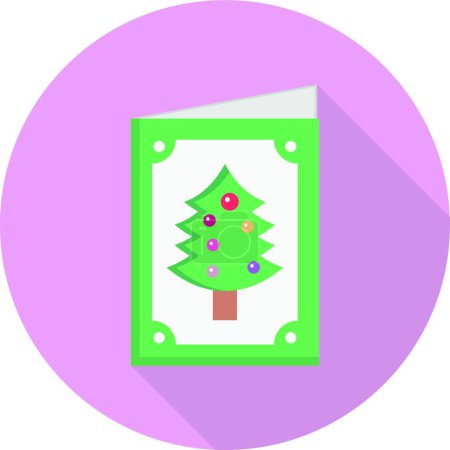 Téléchargez les illustrations : Icône de carte de Noël, illustration vectorielle - en licence libre de droit