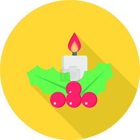 Illustration for Berry with candle icon, vector illustration - Royalty Free Image