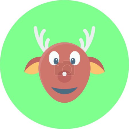 Illustration for Reindeer icon, web simple illustration - Royalty Free Image