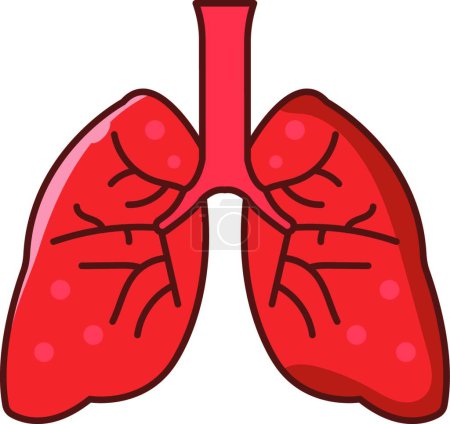 Téléchargez les illustrations : Icône poumons, illustration web simple - en licence libre de droit