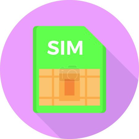 Téléchargez les illustrations : "carte SIM "illustration vectorielle icône web - en licence libre de droit