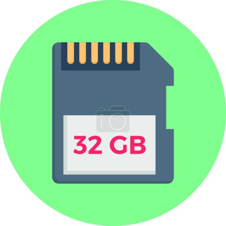 Illustration for 32 GB card icon vector illustration - Royalty Free Image