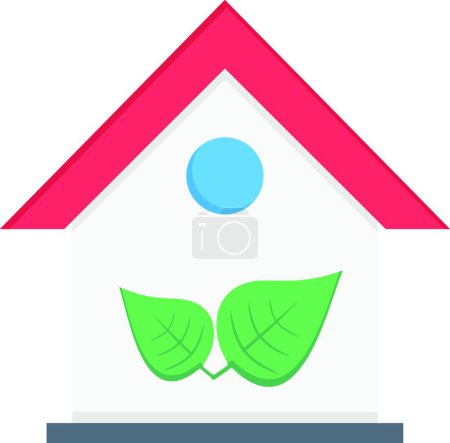 Illustration for Green house web icon vector illustration - Royalty Free Image