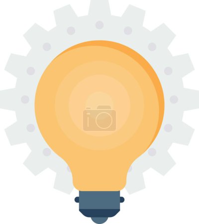Téléchargez les illustrations : Icône ampoule, illustration vectorielle, concept de créativité - en licence libre de droit