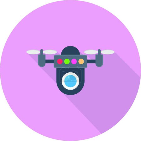 Téléchargez les illustrations : Illustration vectorielle d'icône Web de drone - en licence libre de droit