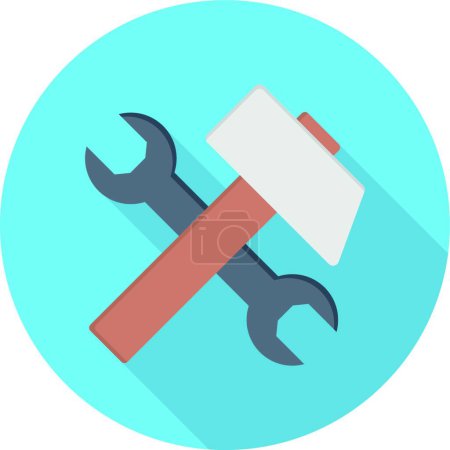 Téléchargez les illustrations : "outils de réparation "illustration vectorielle icône web - en licence libre de droit