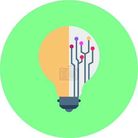 Illustration for Web icon of light bulb, electricity illumination - Royalty Free Image