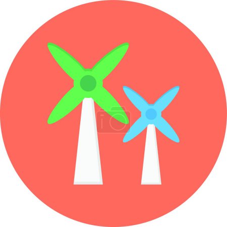 Ilustración de Ilustración gráfica creativa del molino de viento, concepto de energía alternativa - Imagen libre de derechos