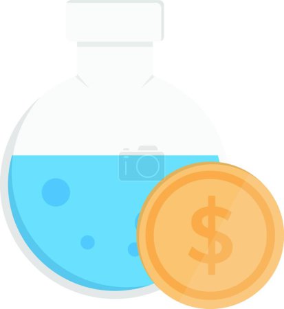 Illustration for Laboratory tube. Chemical flask icon, vector illustration - Royalty Free Image