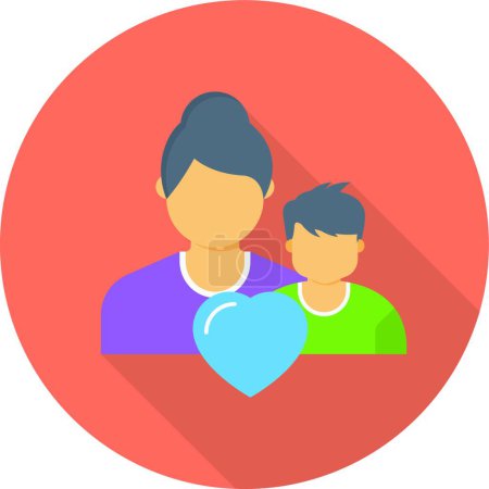 Téléchargez les illustrations : "mère et enfant "illustration vectorielle simple - en licence libre de droit