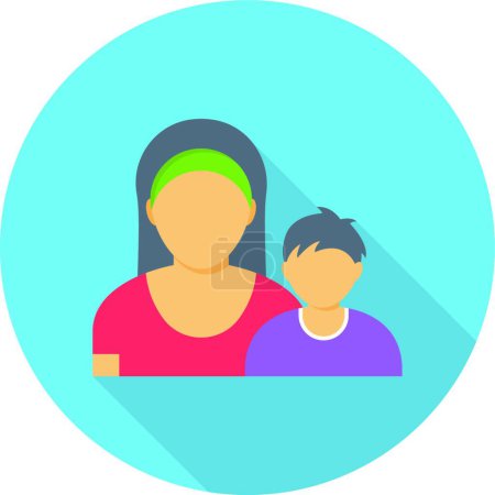 Ilustración de Madre e hijo icono vector ilustración - Imagen libre de derechos