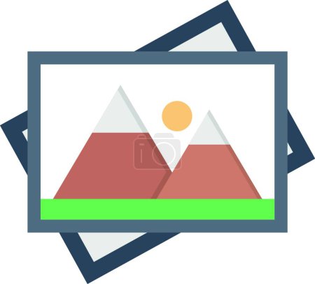 Téléchargez les illustrations : Photographie de montagne illustration vectorielle simple - en licence libre de droit