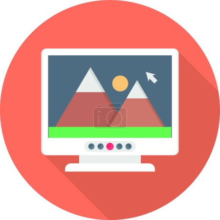 Illustration for Computer  web icon vector illustration - Royalty Free Image