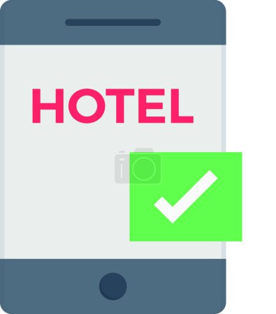 Téléchargez les illustrations : Hotel en ligne, illustration vectorielle simple - en licence libre de droit