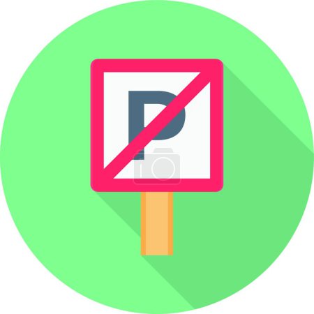 Ilustración de "sin aparcamiento "icono de ilustración vectorial - Imagen libre de derechos