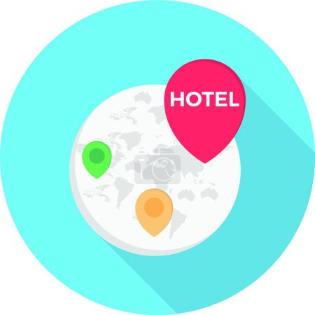 Ilustración de Icono del hotel, ilustración para el diseño web - Imagen libre de derechos