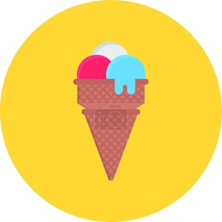 Téléchargez les illustrations : "glace cône "illustration vectorielle icône web - en licence libre de droit