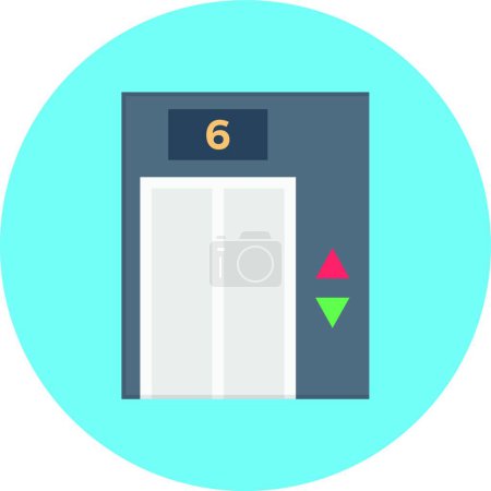 Téléchargez les illustrations : "ascenseur "illustration vectorielle icône web - en licence libre de droit