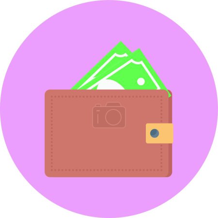 Ilustración de Icono de la billetera, ilustración simple web - Imagen libre de derechos