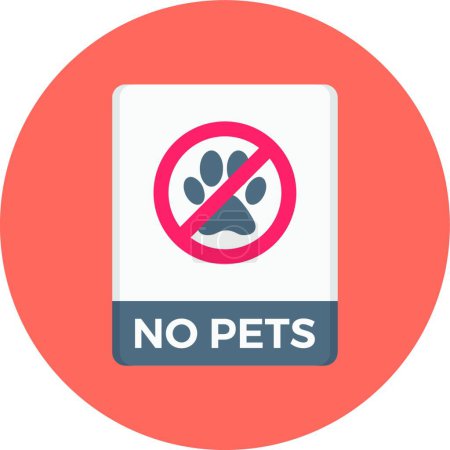 Illustration for No pets web icon vector illustration - Royalty Free Image