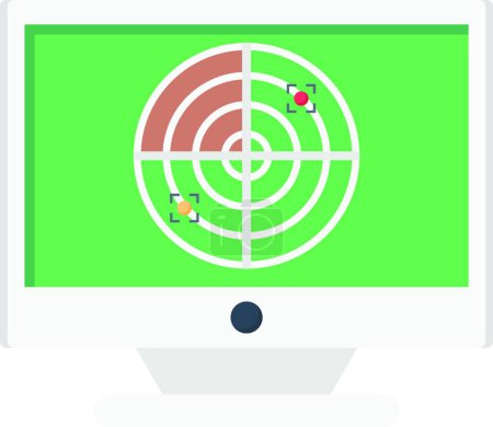 Illustration for "screen radar"  web icon vector illustration - Royalty Free Image