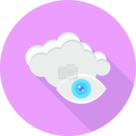Téléchargez les illustrations : "cloud view "illustration vectorielle d'icône web - en licence libre de droit