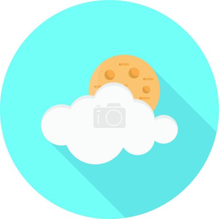 Téléchargez les illustrations : "nuage lune "icône vectoriel illustration - en licence libre de droit
