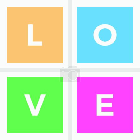 Illustration for LOVE  icon vector illustration - Royalty Free Image