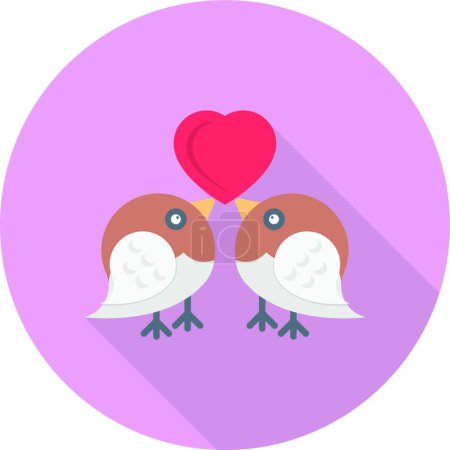 Illustration for "loving birds " icon, graphic vector illustration - Royalty Free Image