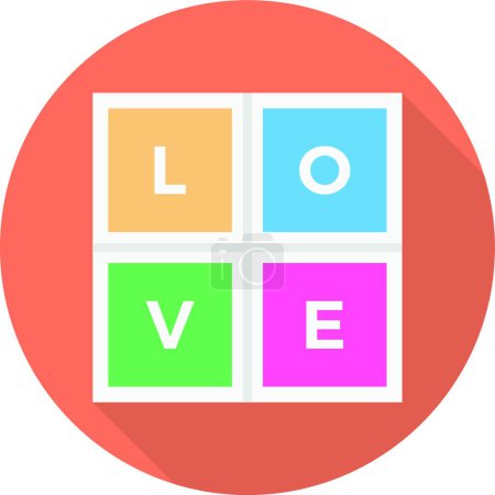 Illustration for LOVE icon vector illustration - Royalty Free Image