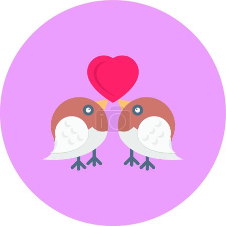 Illustration for "loving birds " icon, graphic vector illustration - Royalty Free Image