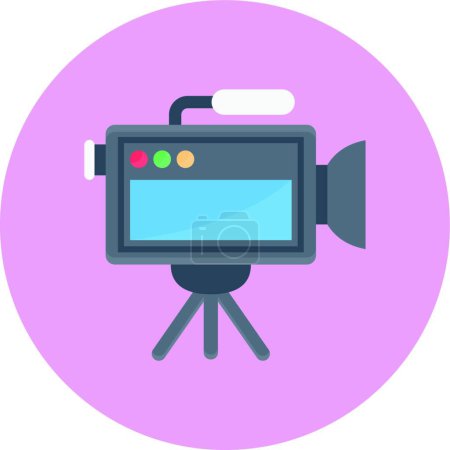 Téléchargez les illustrations : "enregistrement caméra "illustration vectorielle icône web - en licence libre de droit