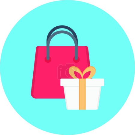 Illustration for Gift bag web icon, vector illustration - Royalty Free Image