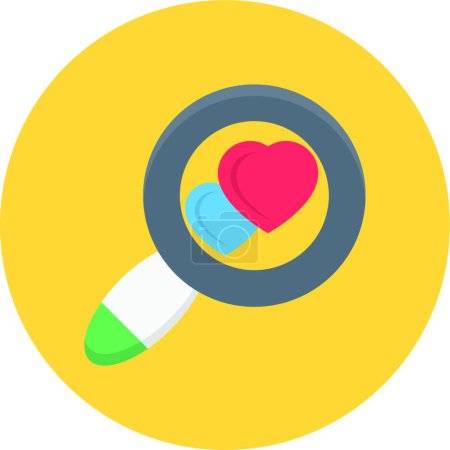 Illustration for "search love"  icon vector illustration - Royalty Free Image