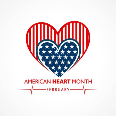 Illustration for National American Heart Month observed in February - Royalty Free Image
