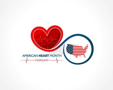 Illustration for National American Heart Month observed in February - Royalty Free Image
